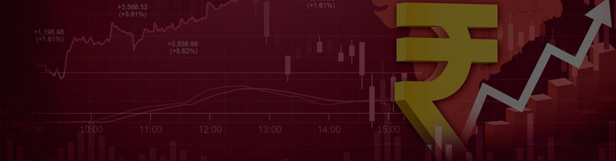 Union Budget 2026 visual showing rising financial charts and rupee symbol, representing India’s economic growth and policy direction.